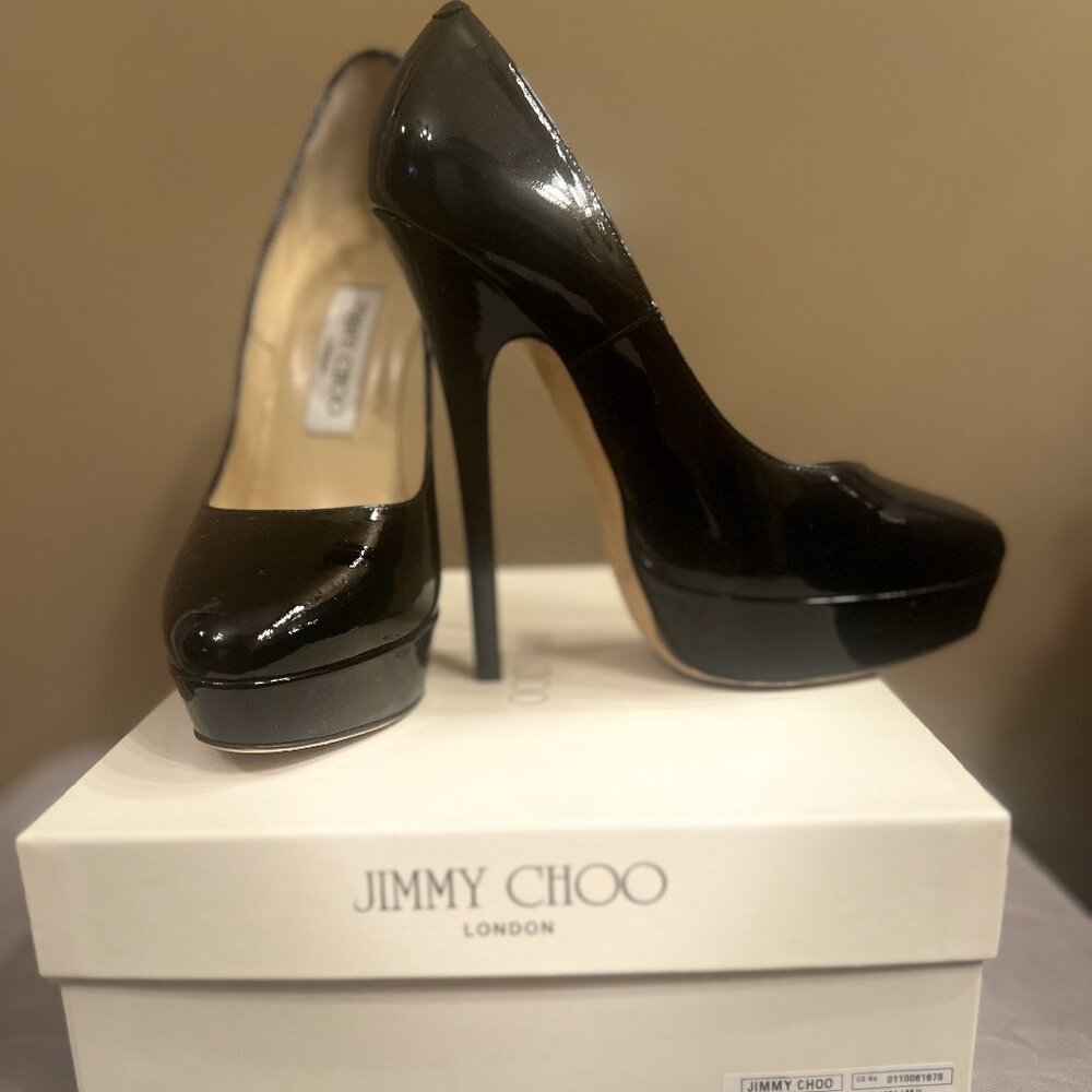 Jimmy Choo Patent Leather Black Heels Size 37